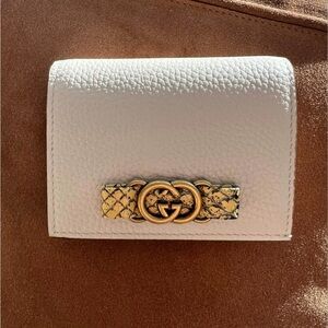 Gucci Cream Leather Wallet with Gold Detail
